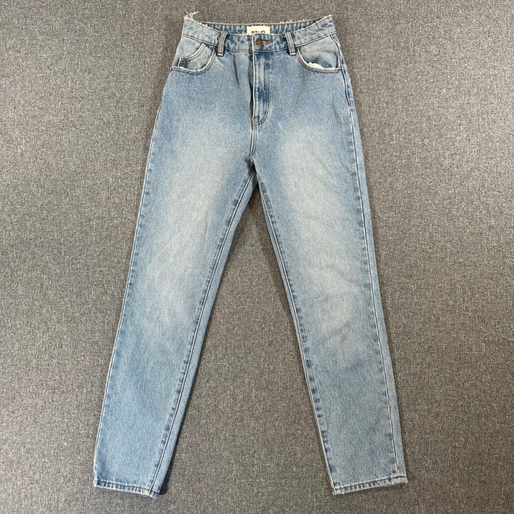 Rolla's Jeans Women 25 Dusters High Rise Slim Blue Light Wash Denim Distressed